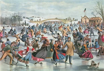 Inverno sul laghetto di pattinaggio a Central Park, 1862